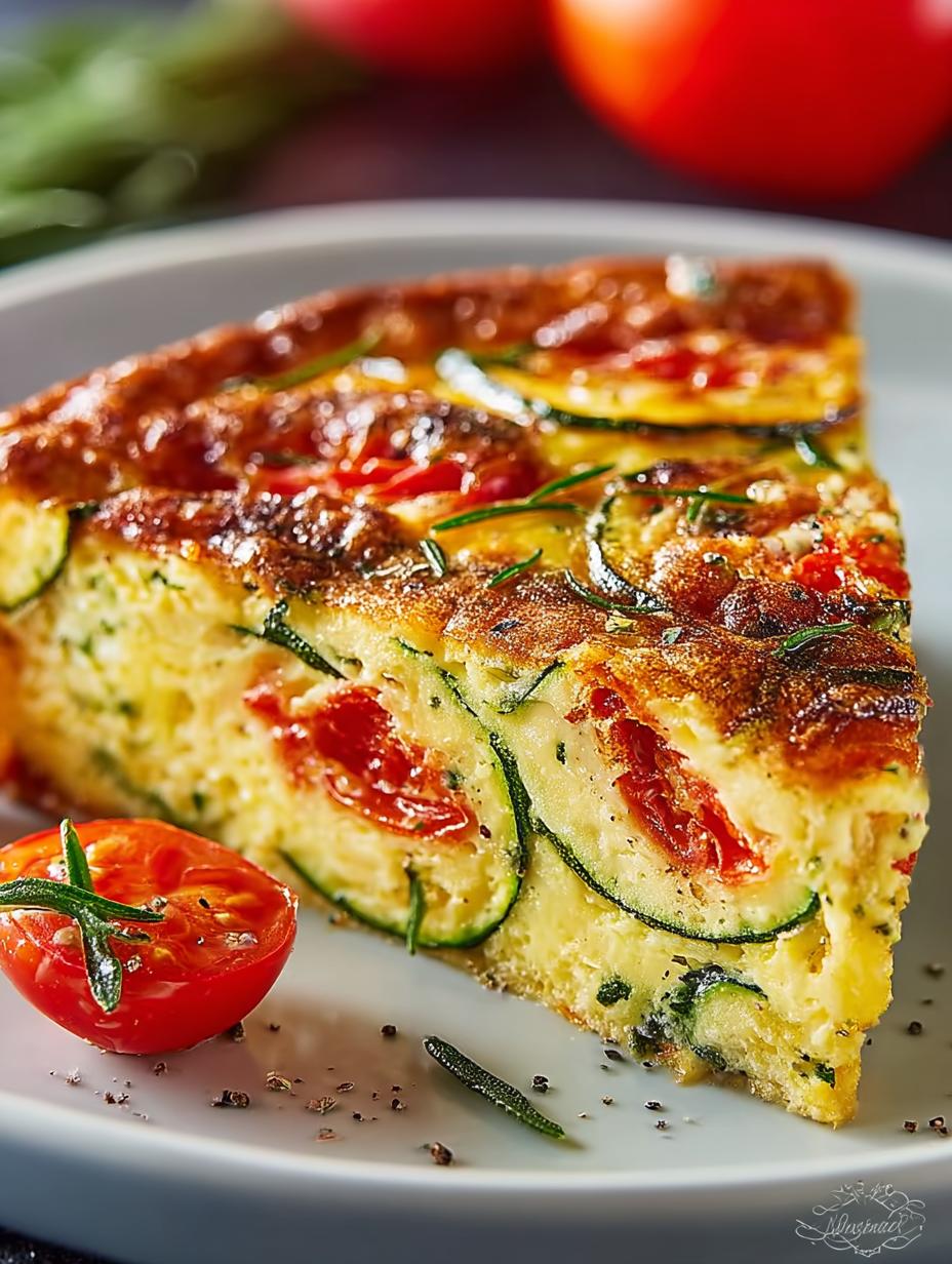 Delicious Crustless Zucchini Tomato Quiche Recipe - Crustless Zucchini Tomato Quiche - main visual representation