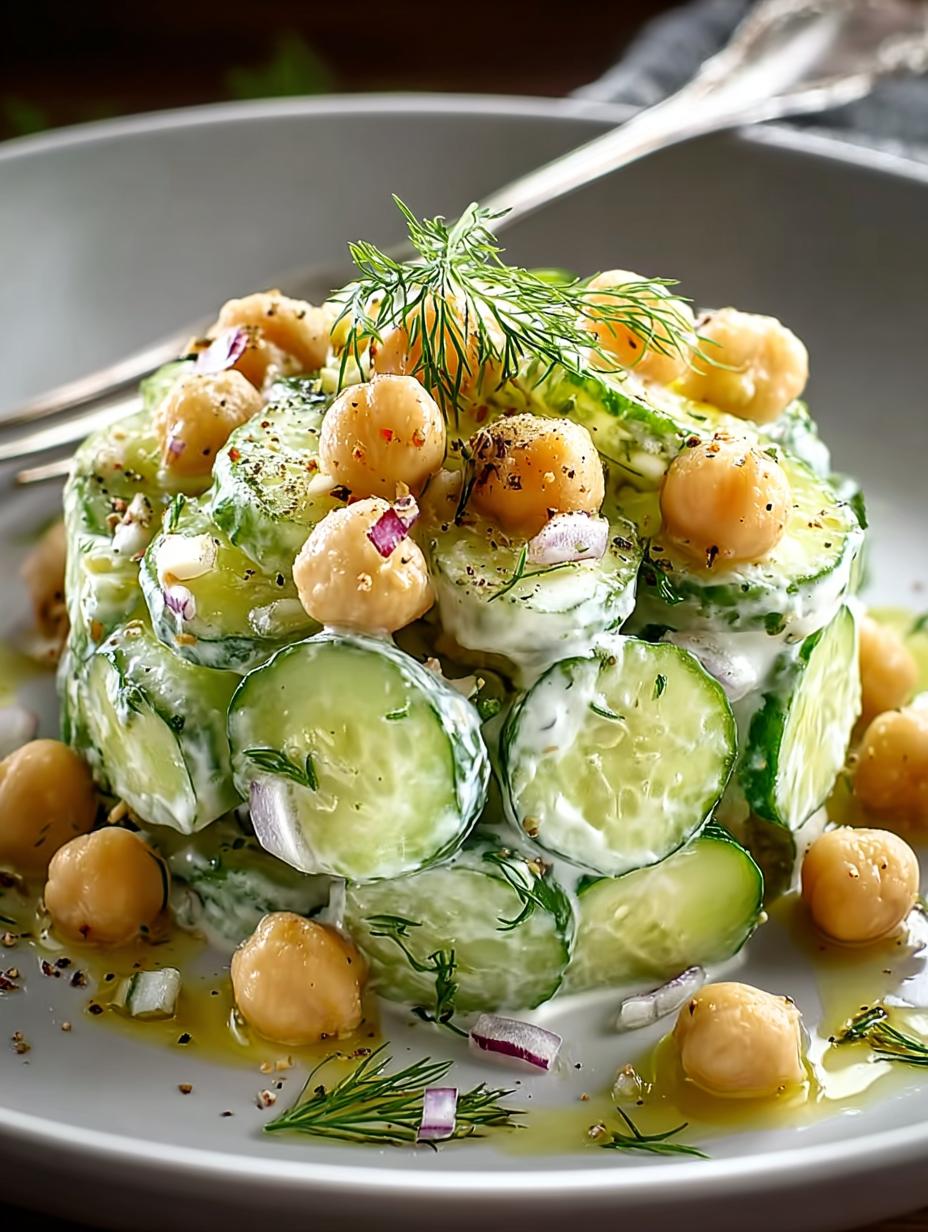 Cucumber Chickpea Dill Salad