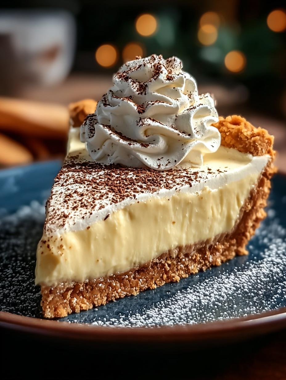 Decadent Eggnog Cream Pie with Gingersnap Crust - Eggnog Cream Pie - additional detail