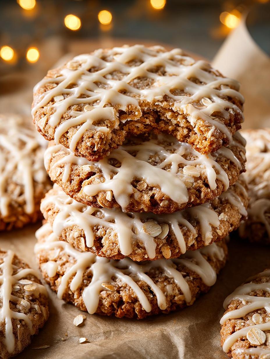 Eggnog Iced Oatmeal Cookies