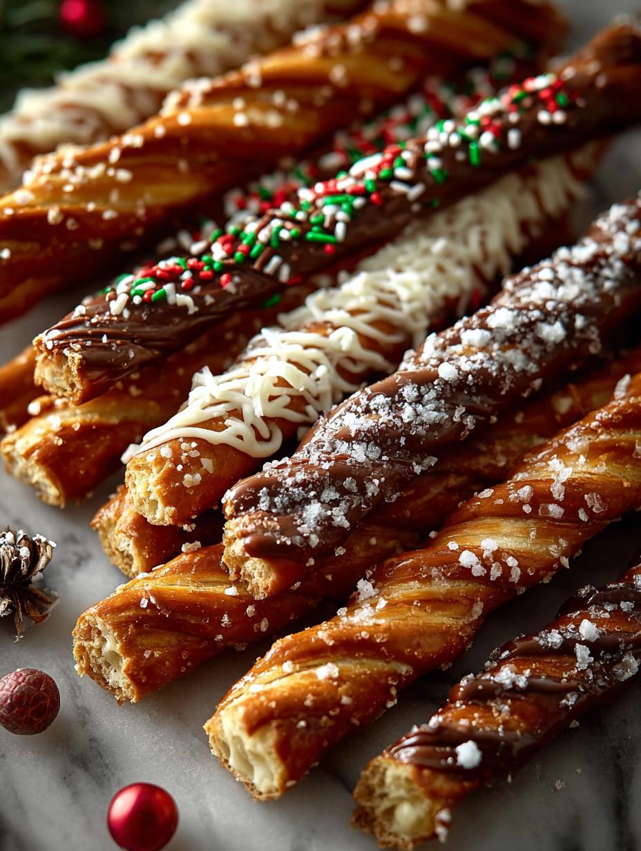 Festive Christmas Pretzel Rods: 20 Colorful Treats for Joy - Festive Christmas Pretzel Rods - main visual representation