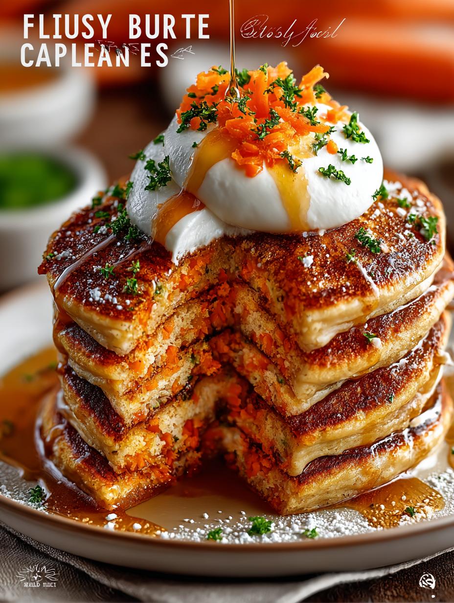 Fluffy Carrot Cake Pancakes