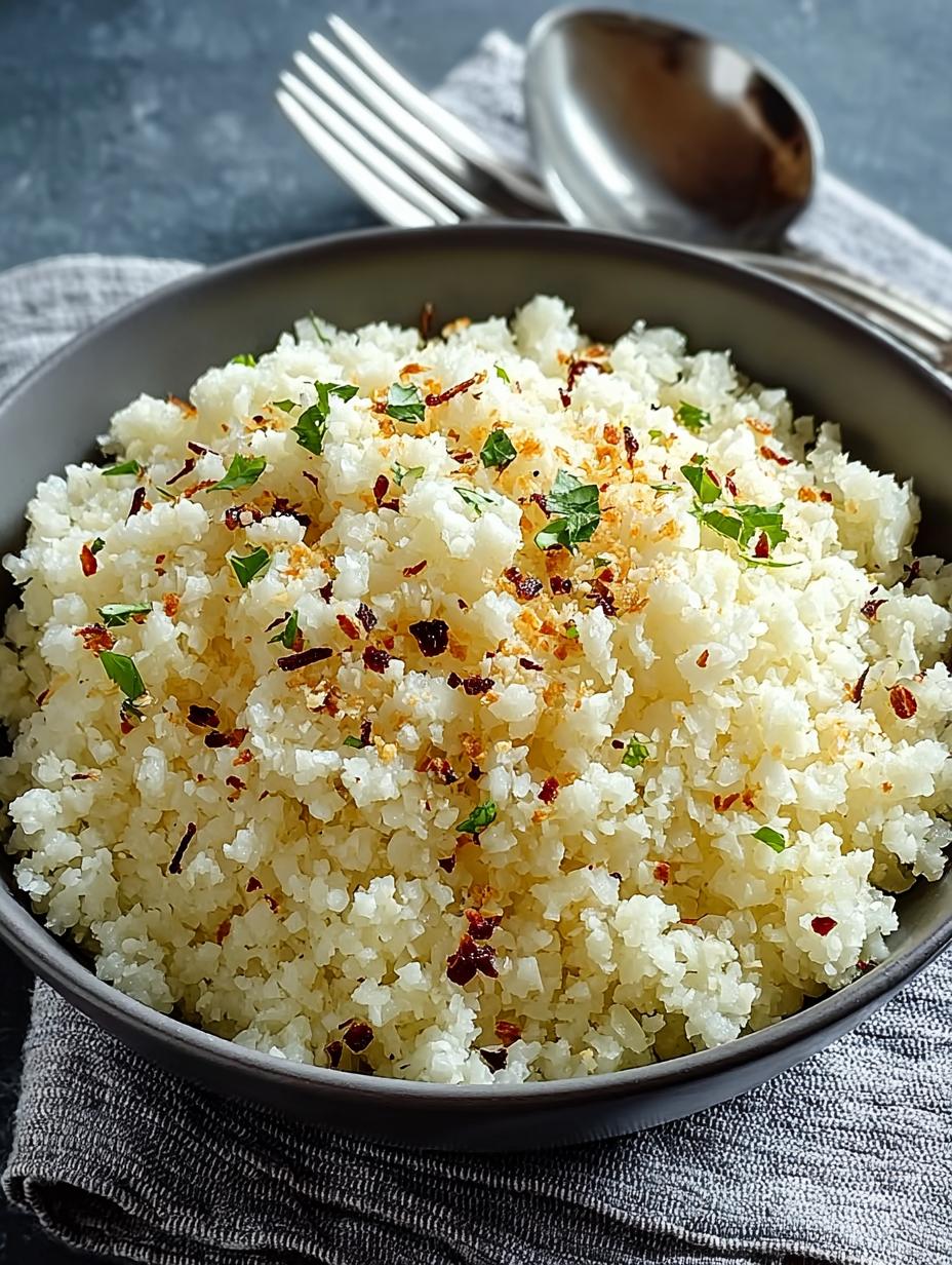 Garlic Parmesan Cauliflower Rice: A Comforting Keto Delight - Garlic Parmesan Cauliflower Rice - main visual representation