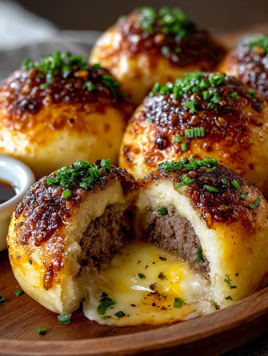 Garlic Parmesan Cheeseburger Bombs: 16 Irresistible Bites - Garlic Parmesan Cheeseburger Bombs - additional detail
