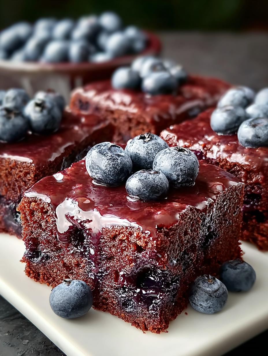 Delicious Glazed Blueberry Brownies You Must Try - Glazed Blueberry Brownies - additional detail