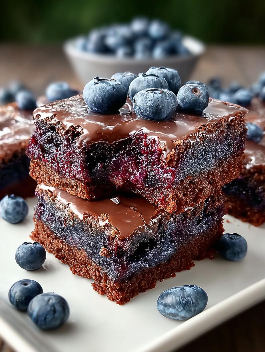 Glazed Blueberry Brownies