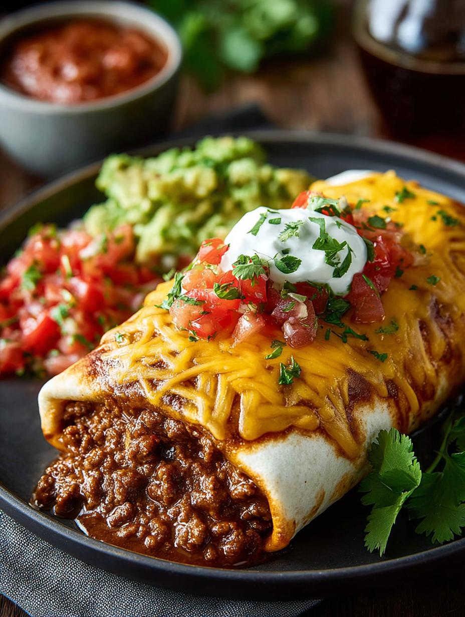 Irresistible Smothered Beef Burritos with Chili Sauce - Irresistible Smothered Beef Burritos - main visual representation