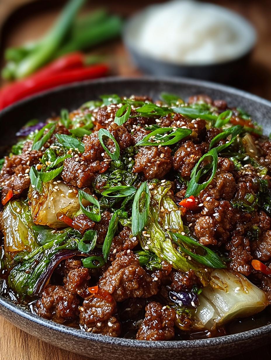 Low Carb Mongolian Ground Beef and Cabbage in 30 Minutes - Low Carb Mongolian Ground - additional detail