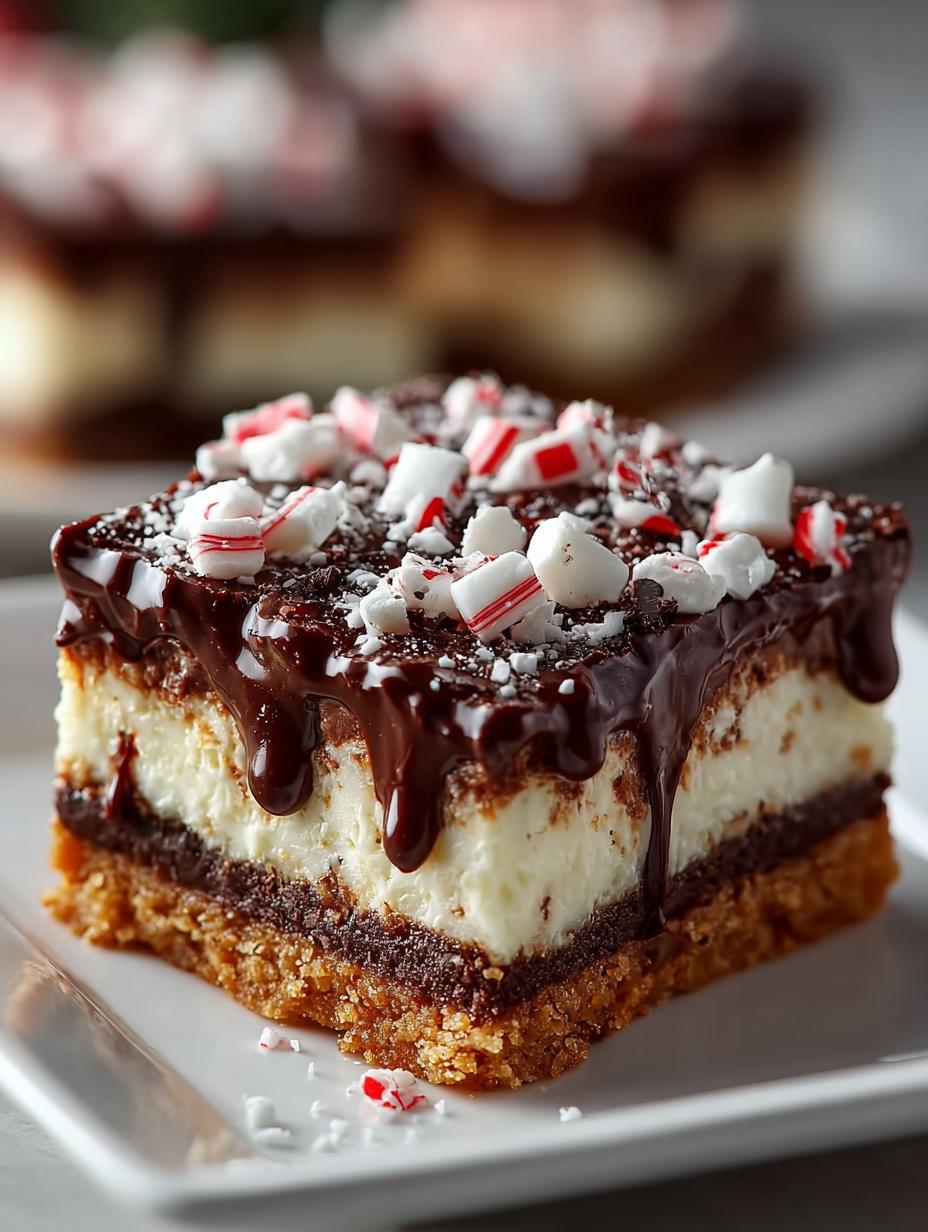 Delicious Peppermint Cookie Dough Domino bars with festive toppings
