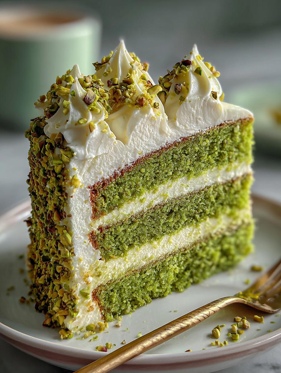 Pistachio Buttercream Mess Cake