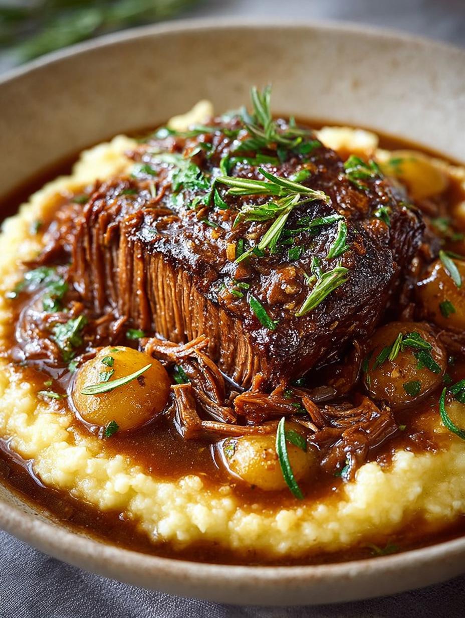Delicious Pot Roast with Creamy Parmesan Risotto - Pot Roast with Creamy - main visual representation