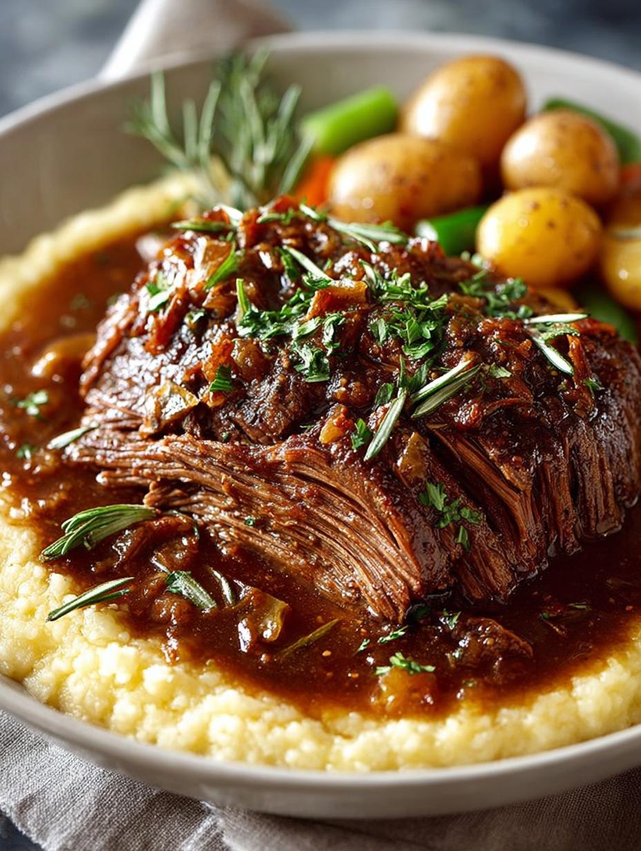 Delicious Pot Roast with Creamy Parmesan Risotto - Pot Roast with Creamy - additional detail