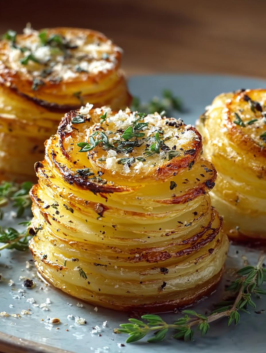 Potato Stacks with Garlic