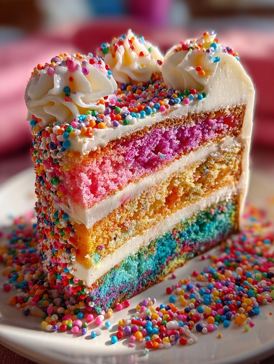 Rainbow Sprinkle Explosion Cake: 7 Fun Layers of Joy - Rainbow Sprinkle Explosion Cake - main visual representation