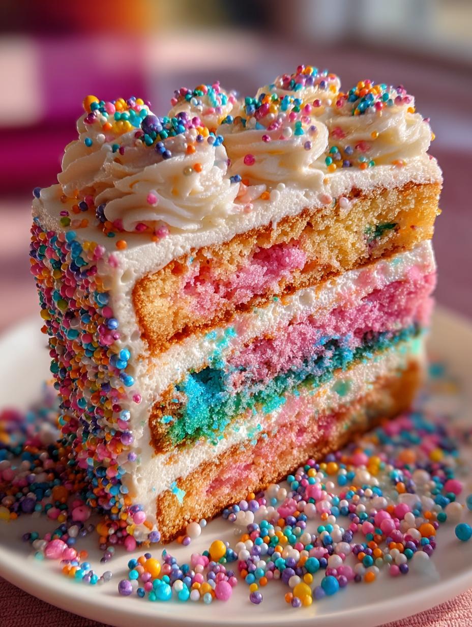 Rainbow Sprinkle Explosion Cake