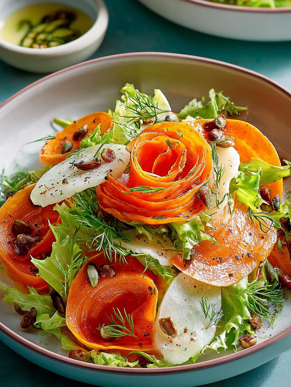 Roasted Kohlrabi Carrot Ribbon