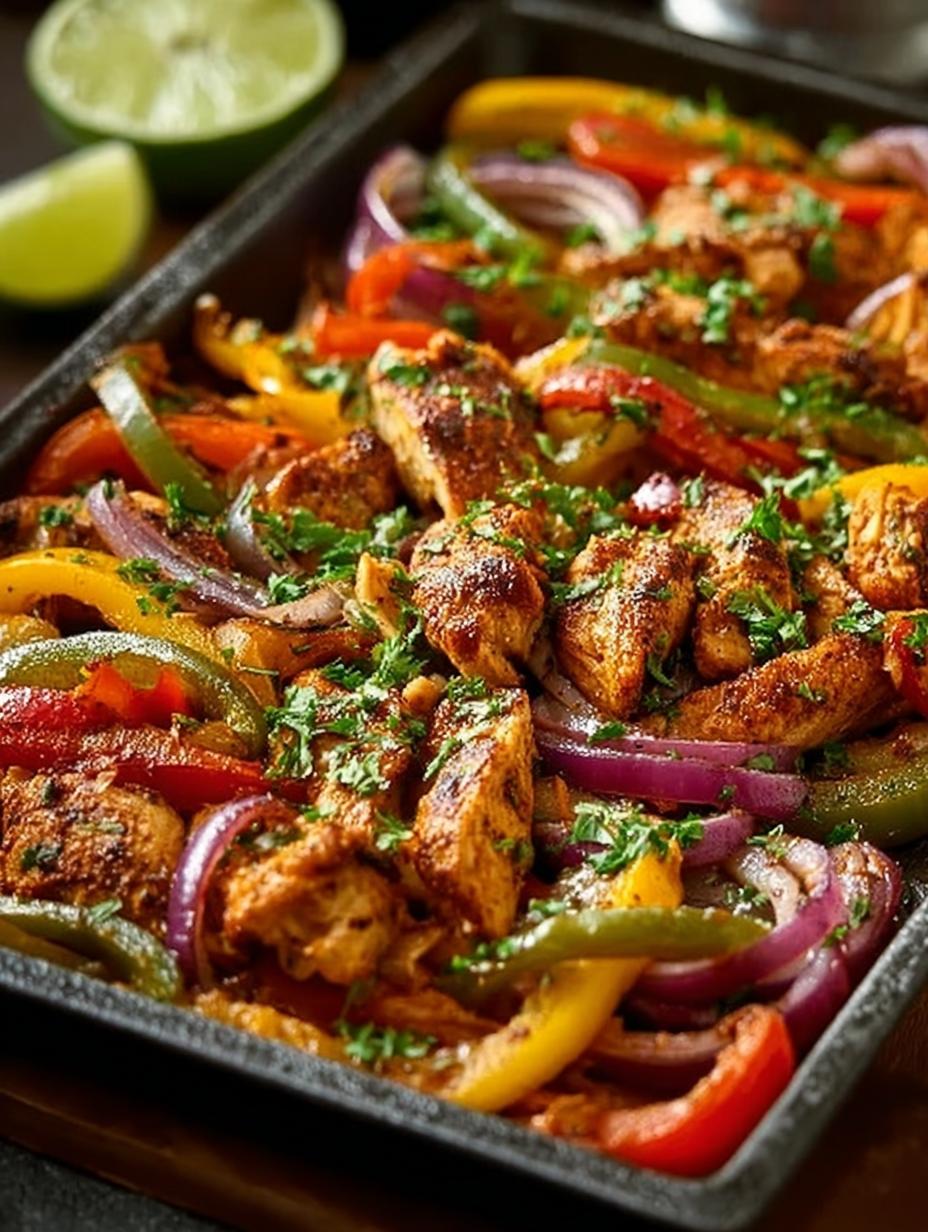 30 Minute Sheet Pan Chicken Fajitas for Easy Dinners - Sheet Pan Chicken Fajitas - main visual representation