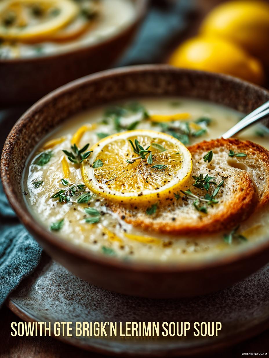 Sourdough Lemon Garlic Soup