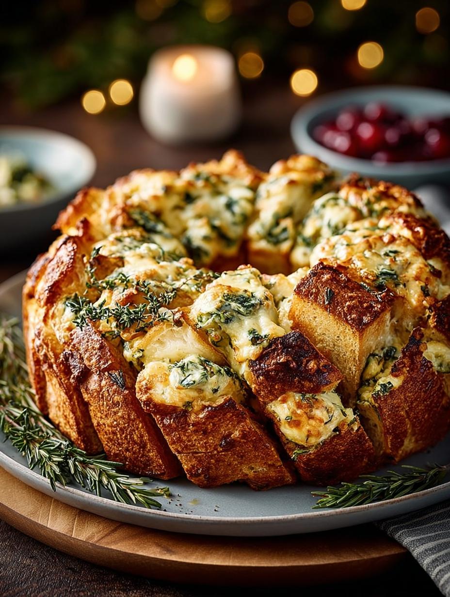 Spinach Artichoke Christmas Wreath