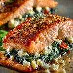 Spinach Feta Stuffed Salmon