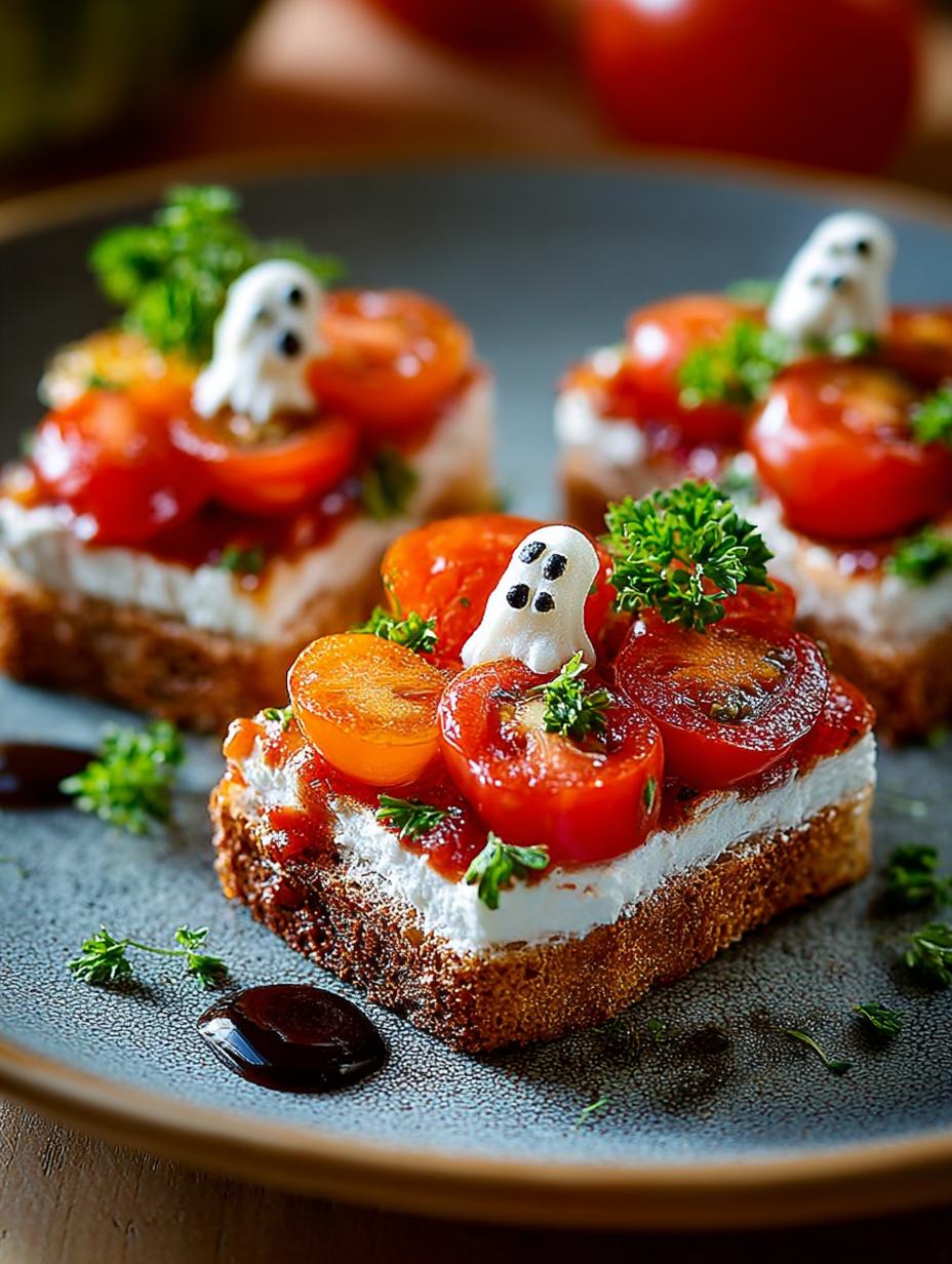 Spooky Boo Schetta: 7 Delicious Halloween Appetizers - Spooky Boo Schetta - additional detail