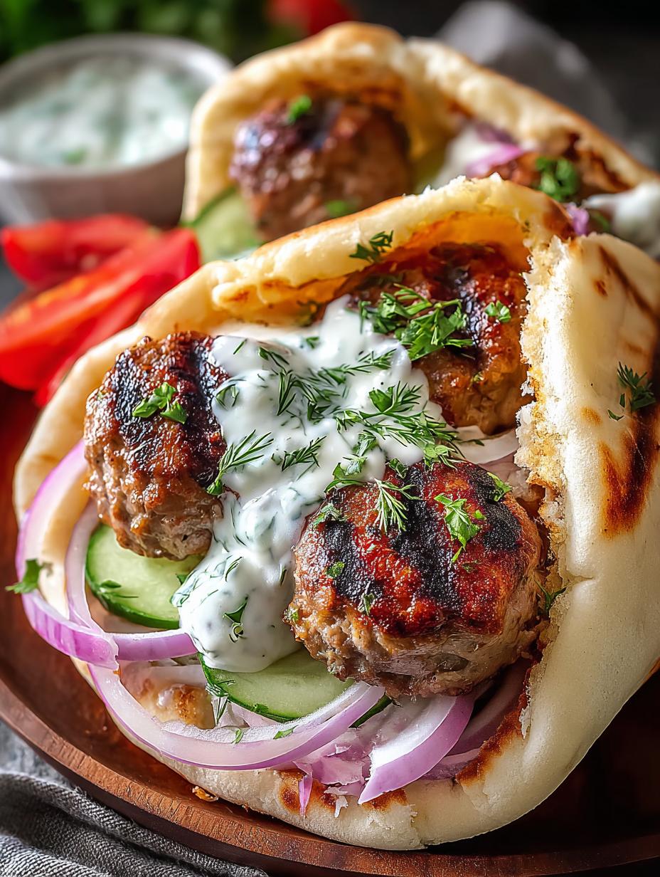 Turkey Meatball Gyros with Tzatziki: 4 Delicious Wraps - Turkey Meatball Gyros with - additional detail