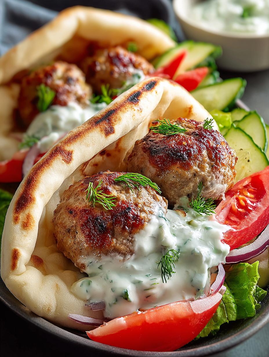 Turkey Meatball Gyros with