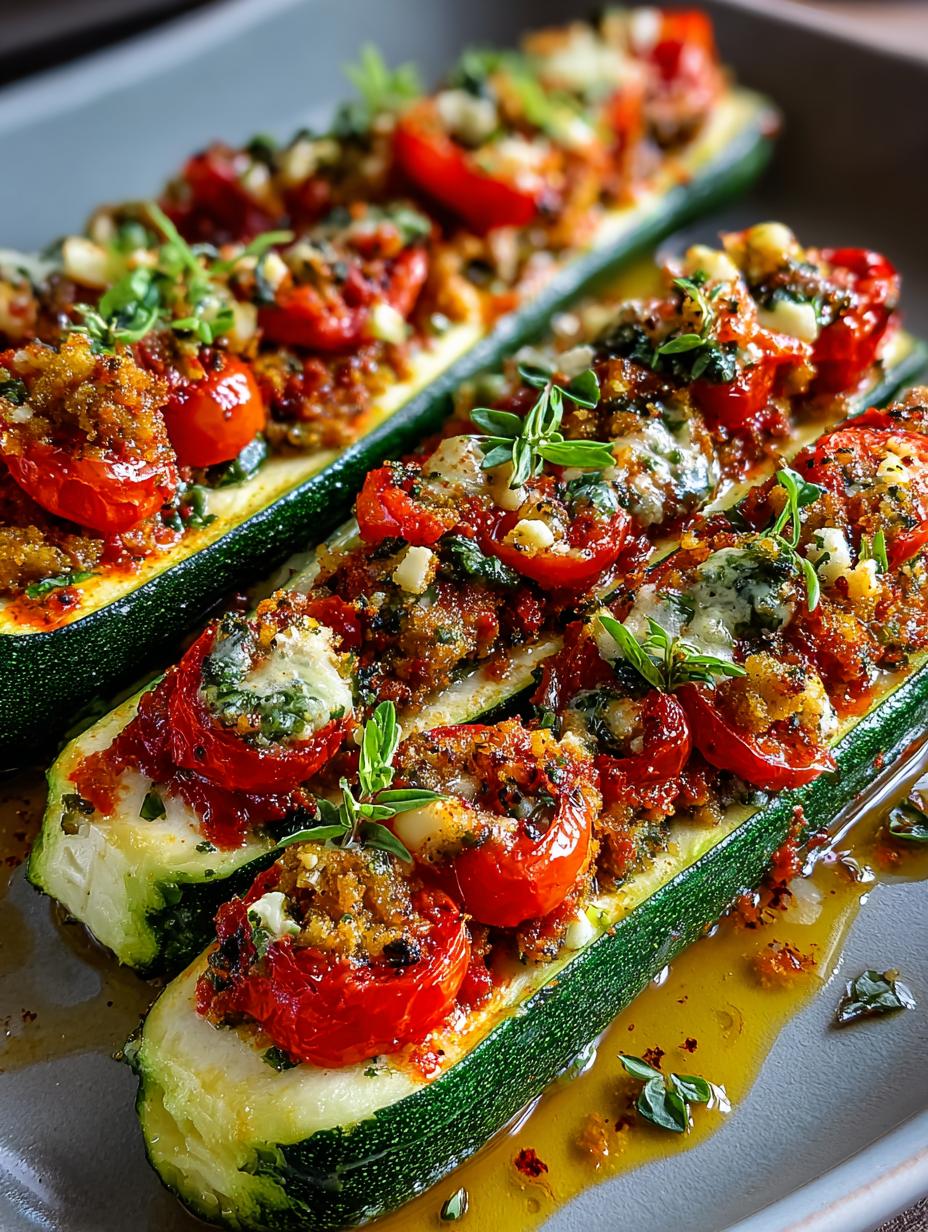 Vegan Stuffed Zucchini Boats