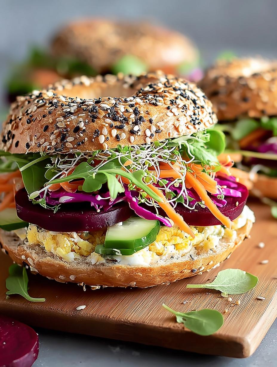 Vibrant Bagel with Beet