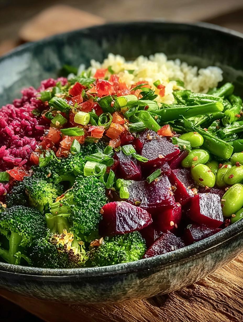 Vibrant Beet Broccoli Rice Bowl with Spiced Dressing - Vibrant Beet Broccoli Rice - main visual representation