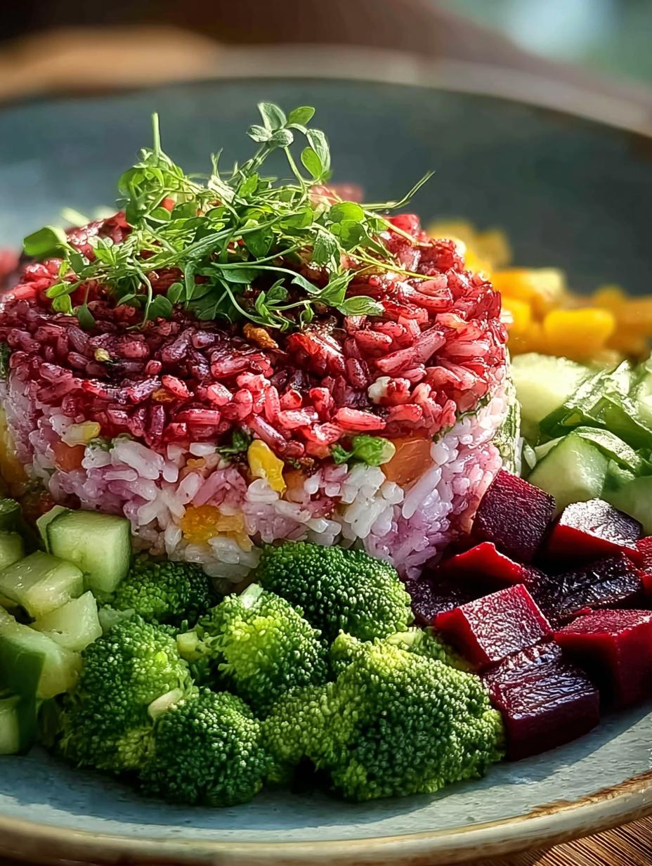 Vibrant Beet Broccoli Rice Bowl with Spiced Dressing - Vibrant Beet Broccoli Rice - additional detail
