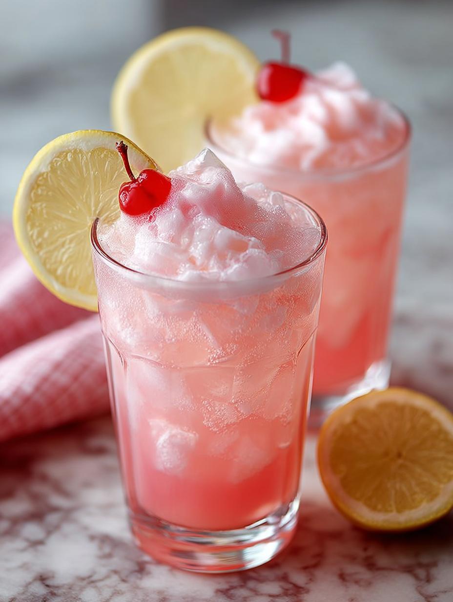 Ingredients for whipped pink lemonade including pink lemonade mix and heavy cream